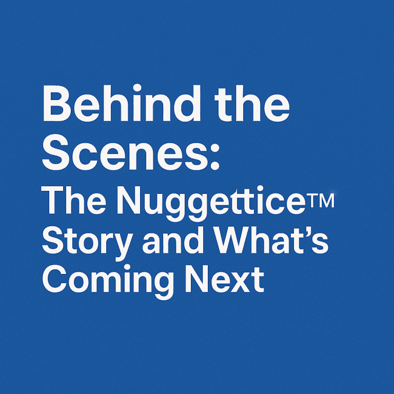 Nuggetice™ blog post title image about the story behind the ice maker nugget ice brand